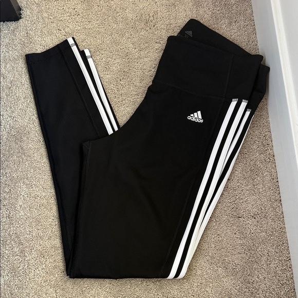 adidas Pants - Adidas Women’s Black and White Striped Leggings